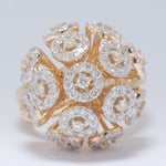 Load image into Gallery viewer, Orb Statement Diamond Ring, Blossom Floral Ring, 14k Solid Gold, Natural Diamonds, Cluster Dome Ring, Bold Cocktail Jewelry, Gift For Her