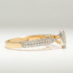 Load image into Gallery viewer, Oval Cluster Natural Diamond Ring: 14k Solid Gold Baguette & Round Illusion Set Ring, HRD Certified, Ready To Ship