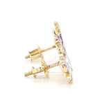 Load image into Gallery viewer, Kids Unicorn Diamond Stud Earrings, 14k Solid Gold With Pink Enameling, Natural Diamonds, Kids jewelry, Gift for toddlers, girls and kids