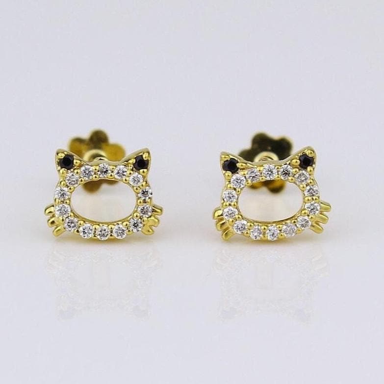 Kids Frog Diamond Stud Earrings, 14k Solid Gold, Natural Diamonds, Kids Jewelry, Gift for toddlers, girls and kids Gift For Her