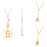 Load image into Gallery viewer, Personalized Bold Initial Lariat Diamond Necklace, 14k Solid Gold, Natural Diamonds, Bezel Drop Letter Jewelry, Minimalist Everyday Jewelry