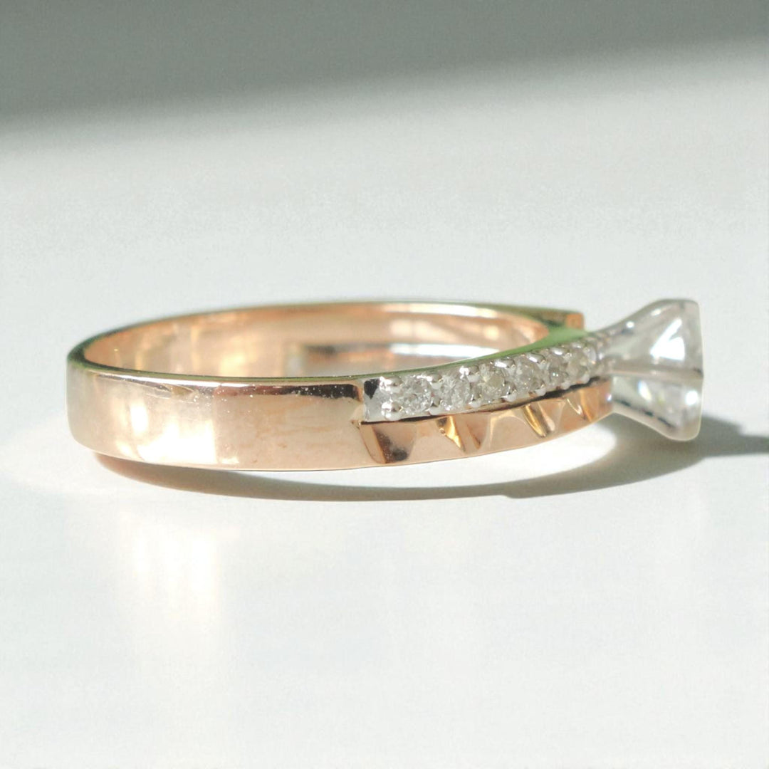 Round Solitaire Diamond Ring, Engagement Ring, 14k Solid Gold, Natural Diamonds, Bridal Jewelry, Gift For Her