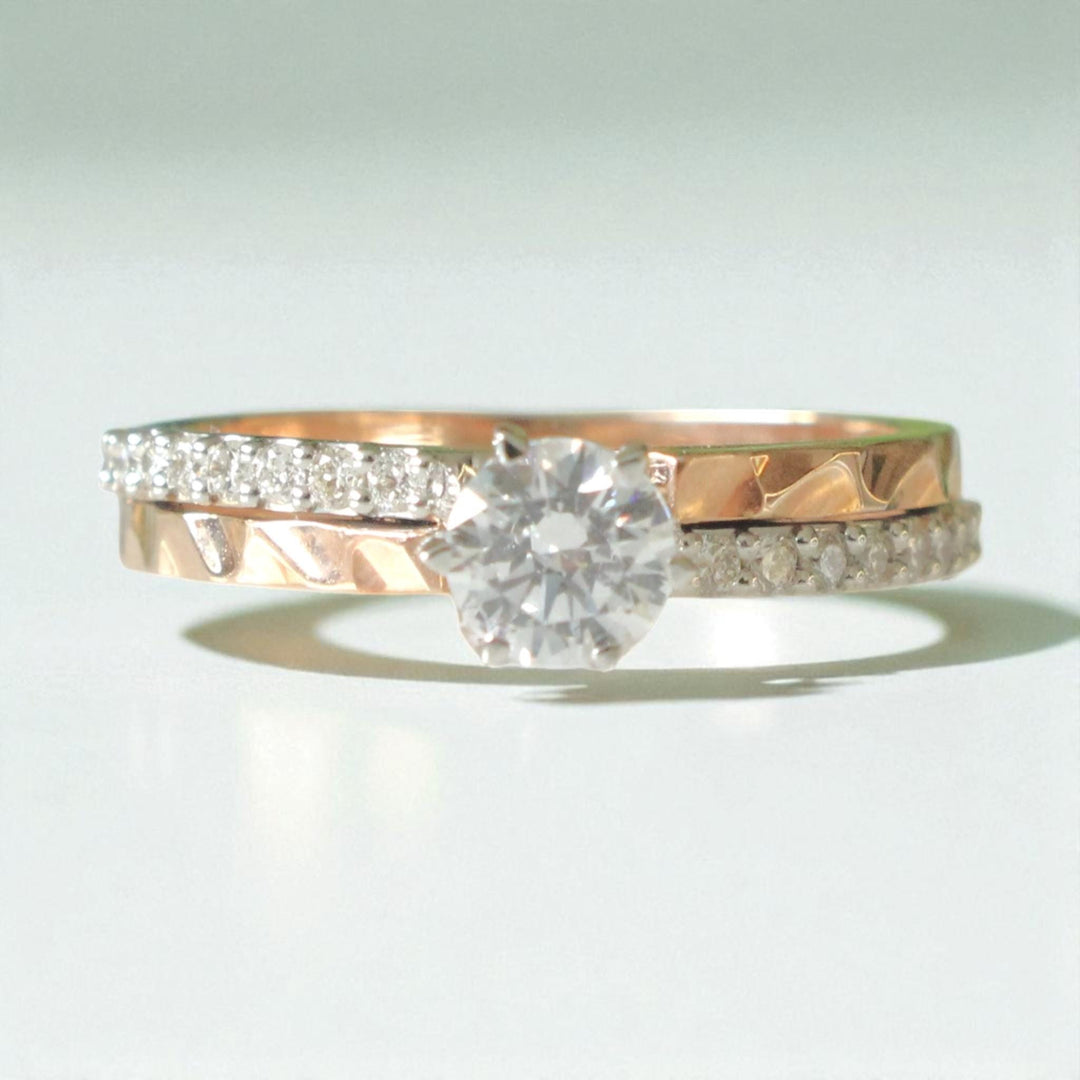 Round Solitaire Diamond Ring, Engagement Ring, 14k Solid Gold, Natural Diamonds, Bridal Jewelry, Gift For Her