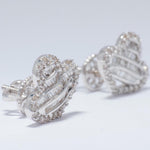 Load image into Gallery viewer, Baguette Diamond Studs Earrings, 14k Solid Gold, Natural Diamonds, Minimalist Earrings, Everyday Statement Earrings, Illusion Set Studs