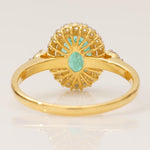 Load image into Gallery viewer, Oval Emerald Halo Diamond Ring, 14k Solid Gold, Natural Diamond, Statement Dual Tone Jewelry, Cocktail Ring, Engagement Wedding Ring