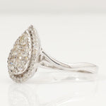 Load image into Gallery viewer, Pear Halo Diamond Ring, 14k Solid Gold, Natural Diamonds, Statement Ring, Everyday Cluster Wedding Jewelry, Illusion Statement Cocktail Ring