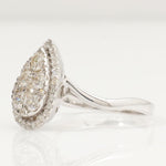 Load image into Gallery viewer, Pear Halo Diamond Ring, 14k Solid Gold, Natural Diamonds, Statement Ring, Everyday Cluster Wedding Jewelry, Illusion Statement Cocktail Ring
