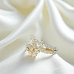 Load image into Gallery viewer, Leaf Branch Diamond Ring, 14k Solid Gold, Natural Diamonds, Cluster Bypass Jewelry, Statement Cocktail Jewelry, Wrap Bridal Wedding Ring