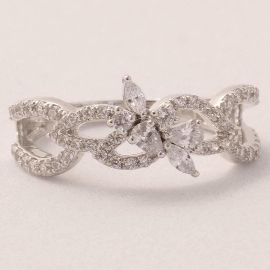 Vine Leaf Diamond Art Deco Ring, 14k Solid Gold Ring, Statement Ring, Pear and Marquise  Natural Diamond, Gift For Her