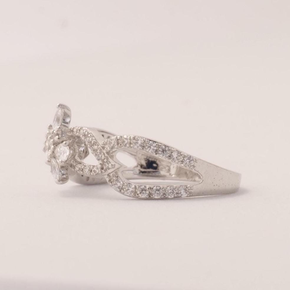 Vine Leaf Diamond Art Deco Ring, 14k Solid Gold Ring, Statement Ring, Pear and Marquise  Natural Diamond, Gift For Her