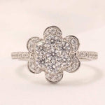 Load image into Gallery viewer, Floral Diamond Statement Ring, 14k Solid Gold, Cluster Statement Ring, Natural Diamonds, Everyday Jewelry, Halo Ring, Gift For Her