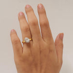 Load image into Gallery viewer, Oval Halo Solitaire Diamond Ring, 14k Solid Gold, Natural Diamond, Engagement Promise Ring, Bridal Jewelry, Minimalist Wedding Gift