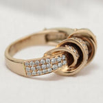 Load image into Gallery viewer, Mother of Pearl Diamond Ring, 14k Solid Gold, Natural Diamonds, Shell Shaped Ring, Swirl Diamond Ring, Statement Cocktail Ring, Gift For Her