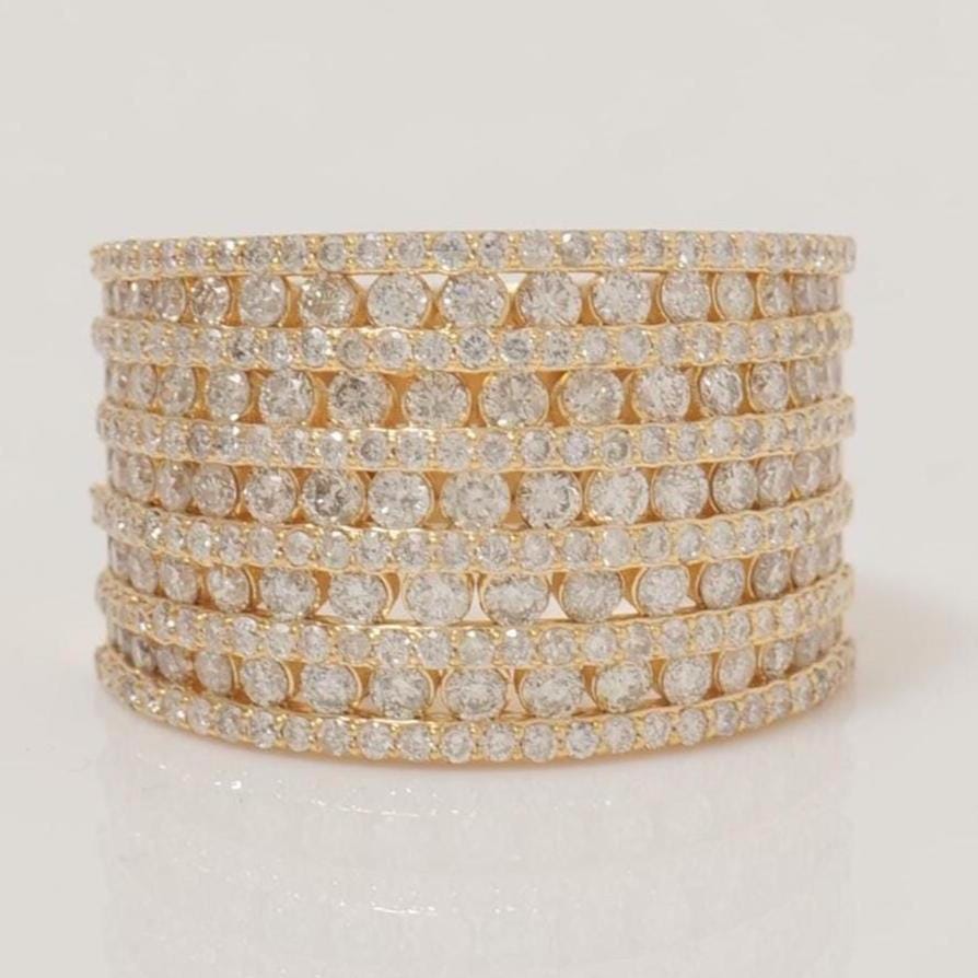 Diamond Eternity Ring, 14k Solid Gold, Natural Diamonds, Cocktail Broad Band, Channel Set Wide Ring, Bridal Statement Ring, Gift For Her