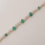 Load image into Gallery viewer, Teardrop Emerald Natural Diamond Tennis Bracelet: 14K Solid Gold Gemstone Minimalistic Chain Jewellery, Certified Jewelry