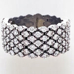 Load image into Gallery viewer, Honeycomb Diamond Band Ring, 14K Solid Gold, Natural Diamonds, Flexible Wide Half Eternity Band, Statement ring, Cocktail Band, Gift For Her