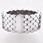 Load image into Gallery viewer, Honeycomb Diamond Band Ring, 14K Solid Gold, Natural Diamonds, Flexible Wide Half Eternity Band, Statement ring, Cocktail Band, Gift For Her