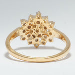 Load image into Gallery viewer, Cluster Snowflakes Diamond Ring, 14k Solid Gold, Natural Diamonds, Floral Minimalist Jewelry, Statement Cocktail Ring, Gift For Her