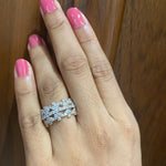 Load image into Gallery viewer, Crown Diamond Ring, 14k Solid Gold Broad Ring, Natural Diamonds, Eternity Wedding Band, Cocktail Staement Ring, Art Deco Ring, Gift For Her