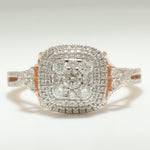 Load image into Gallery viewer, Cushion Cluster Diamond Ring, 14k Solid Gold, Illusion Setting, Natural Diamonds, Double Halo Engagement Ring, Statement Ring, Gift for Her