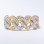 Load image into Gallery viewer, Miami Cuban Diamond Ring, 14K Solid Gold, Eternity Band, Iced Out With Handset Natural Diamonds, Women's Day Gift