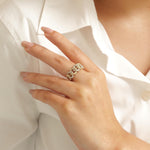 Load image into Gallery viewer, Miami Cuban Diamond Ring, 14K Solid Gold, Eternity Band, Iced Out With Handset Natural Diamonds, Women's Day Gift