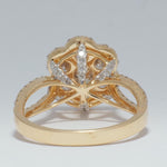 Load image into Gallery viewer, Flower Diamond Ring, 14k Solid Gold, Natural Diamond, Dual tone Illusion Ring, Cluster Statement Ring, Bridal Floral Jewelry, Gift For Her