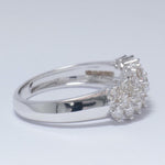 Load image into Gallery viewer, Cluster Diamond Band, 14k Solid Gold, Natural Diamonds, Illusion Setting, Wedding Jewelry, Statement Ring, Cocktail Band, Gift for Her