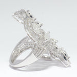 Load image into Gallery viewer, Marquise Diamond Leaf Ring, 14k Solid Gold, Natural Diamonds, Halo Cocktail Ring, Fancy Statement Jewelry, Wrap Around Ring, Gift for her