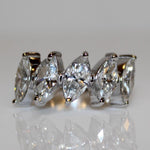 Load image into Gallery viewer, 14k Gold Marquise Natural Diamond Ring: Half Eternity Engagement Stack Band, Certified Jewelry