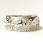 Load image into Gallery viewer, Bubble Diamond Band Ring, 14k Solid Gold, Wide Dome Band, Natural Diamonds, Everyday Stacking Jewelry, Cocktail Statement Ring, Gift For Her