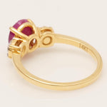 Load image into Gallery viewer, Oval Ruby Natural Diamond Ring: 14k Solid Gold Gemstone Bridal Jewellery, IGI Certified, Ready To Ship
