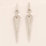 Load image into Gallery viewer, Geometric Halo Spike Diamond Earrings, 14k Solid Gold, Natural Diamond, Cluster Pave Dangle Drop, Modern Statement Jewelry, Cocktail Earring