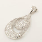 Load image into Gallery viewer, Teardrop Diamond Pendant Necklace, 14k Solid Gold, Natural Diamond, Pave Statement Jewelry, Filigree Necklace, Cocktail Pendant