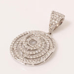 Load image into Gallery viewer, Spiral Pavé Pendant Necklace, 14k Solid Gold, Natural Diamond, Round Swirl Pendant, Stackable Cocktail Pendant, Minimalist Layering Jewelry