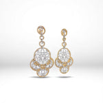 Load image into Gallery viewer, Filigree Chandelier Diamond Earrings, 14K Solid Gold, Natural Diamonds, Two Tone Long Earrings, Bridal Statement Jewelry, Wedding Danglers