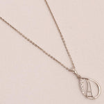 Load image into Gallery viewer, Teardrop Diamond Necklace, 14k Solid Gold, Natural Diamond, Minimalistic Stackable Pendant, Abstract Layer Necklace, Openwork Pavé Jewelry