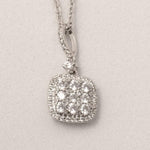 Load image into Gallery viewer, Halo Cushion Diamond Necklace, 14k Solid Gold, Natural Diamonds, Cluster Set Everyday Chain Pendant, Minimalist Stackable Jewelry