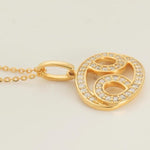 Load image into Gallery viewer, Cancer Horoscope Diamond Necklace, 14k Solid Gold, Natural Diamond, Personalized Stacking Chain Jewelry, Minimalist Astrology Zodiac Pendant