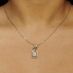 Load image into Gallery viewer, Infinity Swirl Diamond Pendant Necklace, 14k Solid Gold, Natural Diamonds, Minimalistic Everyday Chain Jewelry, Illusion Cluster Pendant