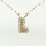 Load image into Gallery viewer, Personalized Initial Halo Diamond Necklace, 14k Solid Gold, Natural Diamonds, Custom Alphabet Pendant, Everyday Name Necklace, Ready To Ship