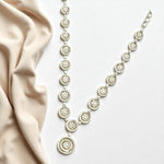 Load image into Gallery viewer, Swirl Diamond Necklace, 14k Solid Gold, Natural Diamonds, Filigree Wedding Jewelry, Statement Bridal Jewelry, Circular Drop Necklace