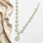 Load image into Gallery viewer, Swirl Diamond Necklace, 14k Solid Gold, Natural Diamonds, Filigree Wedding Jewelry, Statement Bridal Jewelry, Circular Drop Necklace