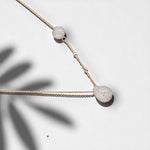 Load image into Gallery viewer, Teardrop Ball Diamond Necklace, 14k Solid Gold, Natural Diamonds, Minimalistic Charm Necklace, Asymmetrical Layering Chain