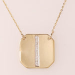 Load image into Gallery viewer, Personalized Geometric Initial Diamond Necklace, 14k Solid Gold, Natural Diamonds, Everyday Layering Pendant, Minimal Letter, Ready To Ship