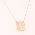 Load image into Gallery viewer, Personalized Geometric Initial Diamond Necklace, 14k Solid Gold, Natural Diamonds, Everyday Layering Pendant, Minimal Letter, Ready To Ship