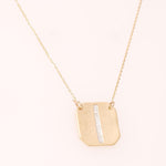 Load image into Gallery viewer, Personalized Geometric Initial Diamond Necklace, 14k Solid Gold, Natural Diamonds, Everyday Layering Pendant, Minimal Letter, Ready To Ship