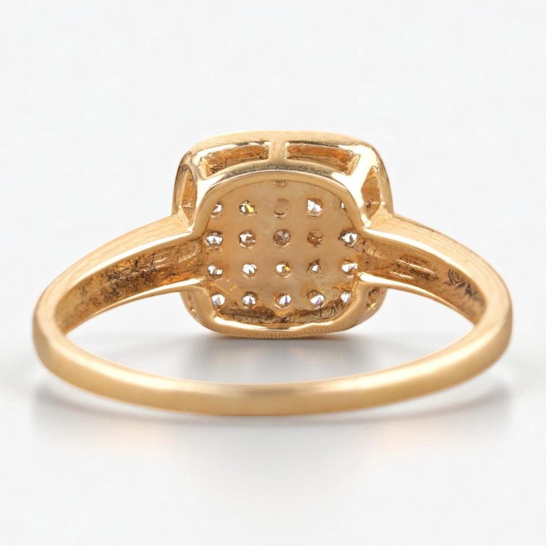 Square Cluster Diamond Men Ring, 14k Solid Gold, Natural Diamonds, Men's Engagement Ring, Gift for him, Pave Set Statement Jewelry