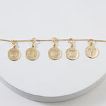 Load image into Gallery viewer, Virgo Horoscope Birth Sign Charm, 14k Solid Gold, Natural Diamonds, Zodiac Jewelry, Everyday Jewelry, Astrology Gift