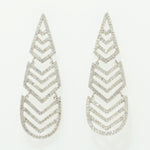 Load image into Gallery viewer, Geometric Chandelier Natural Diamond Earrings: 14k Solid Gold Wedding Long Statement Danglers, IGI Certified, Ready To Ship